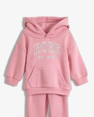 Personalized Name and EST Hoodie Set for Baby & Toddler – Premium Soft Organic Cotton Blend with Embroidered Varsity Font