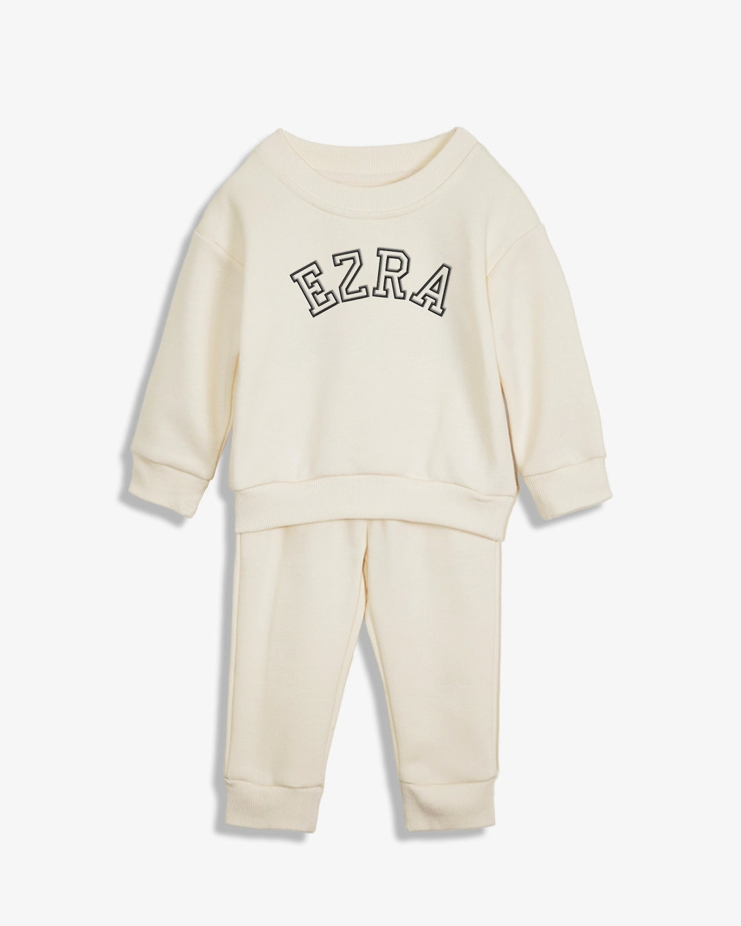 Sweatshirt and Sweatpants Set for Babies and Toddler Unisex  Personalized Embroidered Modern Signature Slanted Font (Copy)