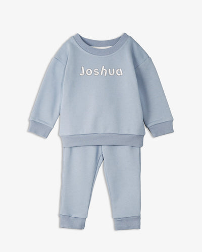 Personalized Sweatshirt and Sweatpants Set for Babies and Toddler Unisex - Blue